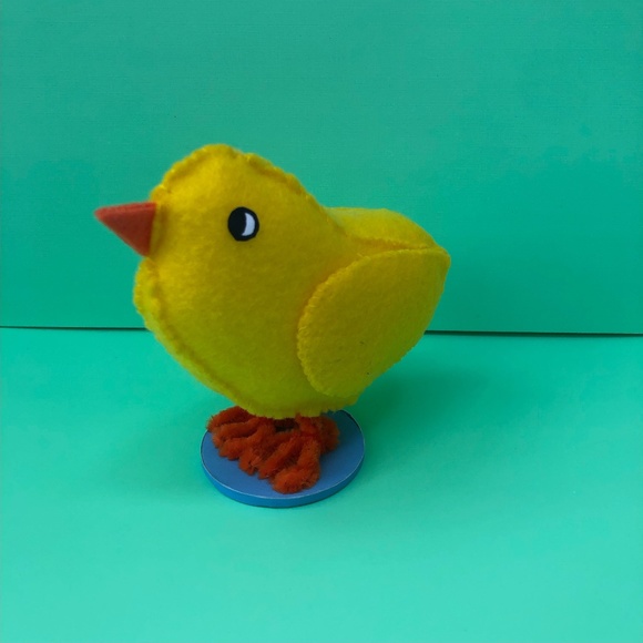 Yellow Felt Chick felt hand-sewn handmade cheery Hand Made Easter Spring - Picture 5 of 6